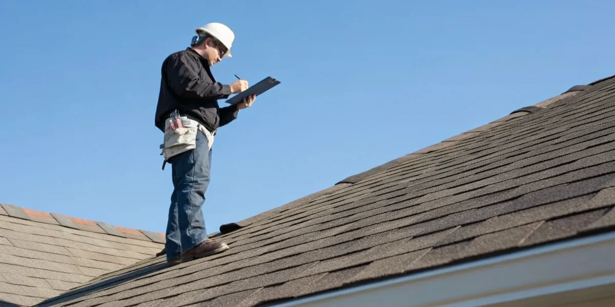 insurance worker on roof
